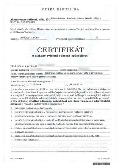 certifikát ACME Certifikát ISO ACME Domácí péče s.r.o. poskytování domácí zdravotní péče