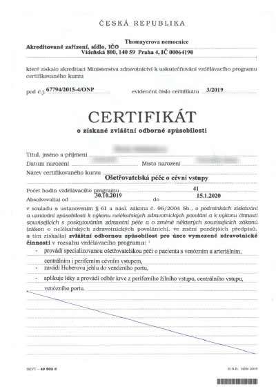 certifikát ACME Certifikát ISO ACME Domácí péče s.r.o. poskytování domácí zdravotní péče